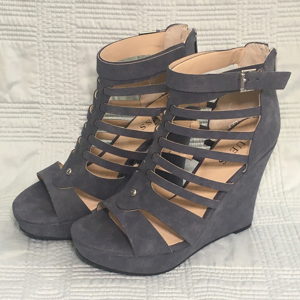 Grey/Blue Guess Wedges - Like New!
